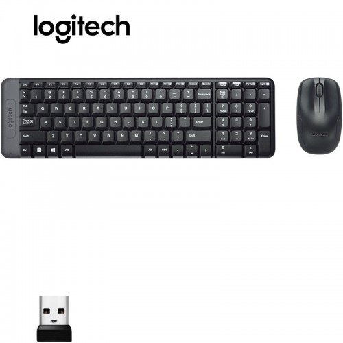 Logitech MK220 Wireless Keyboard and Mouse Combo Gold One Computer